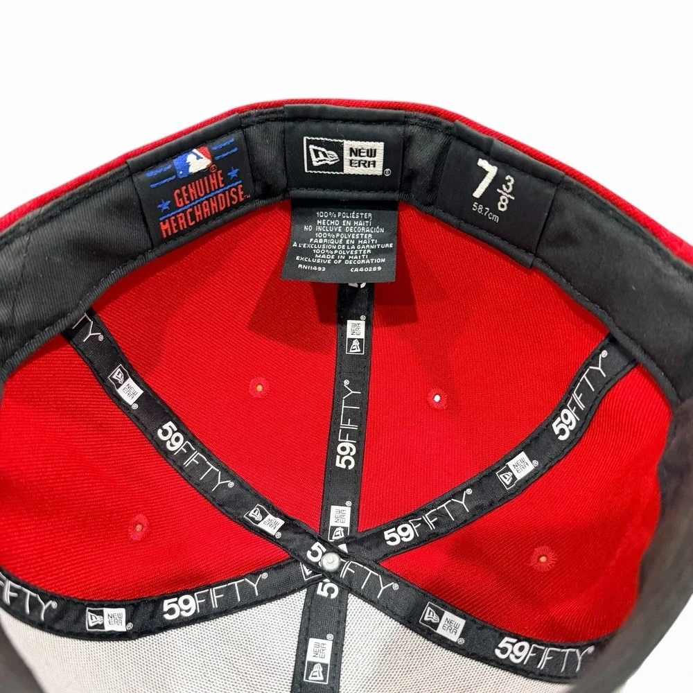 New Era‎ 59FIFTY San Francisco Giants Red Fitted Hat White SF Logo MLB Cap 7 3/8